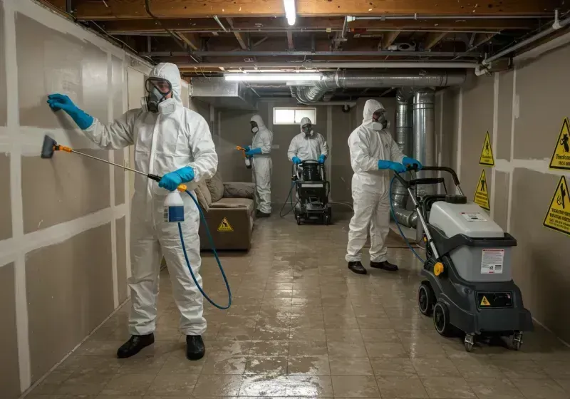 Basement Moisture Removal and Structural Drying process in Hampton, MD